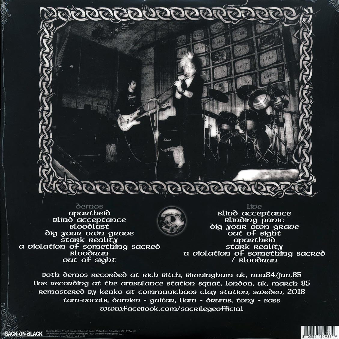 Sacrilege - Ambulance Station Squat, London, 1985 + The First & Second Demos (ltd. ed.) (splatter vinyl) Vinyl Record