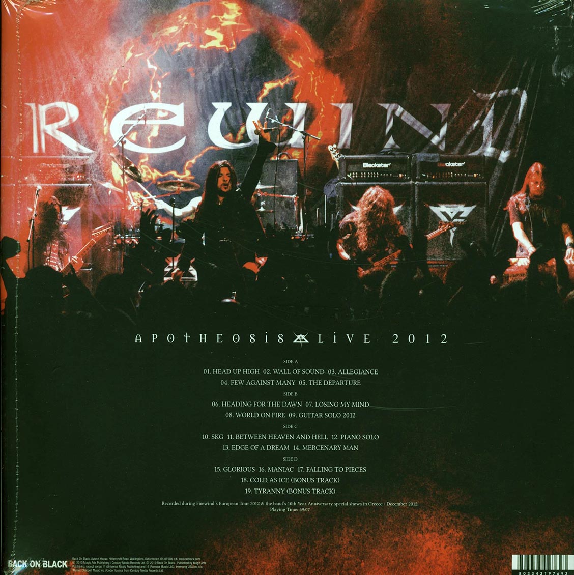 Firewind - Apotheosis: Live 2012 (+2 bonus tracks) (2xLP) (deluxe edition) Vinyl Record