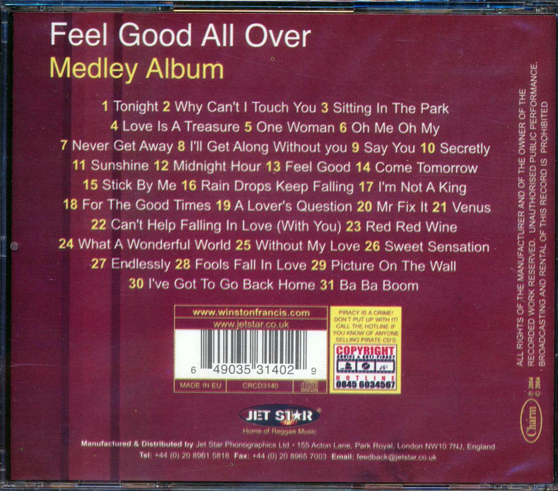 Winston Francis - Feel Good All Over (31 tracks) Music CD