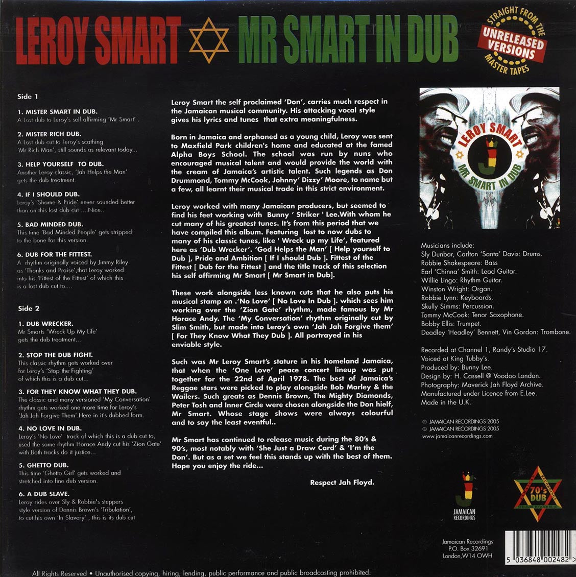 Leroy Smart - Mr. Smart In Dub (180g) Vinyl Record
