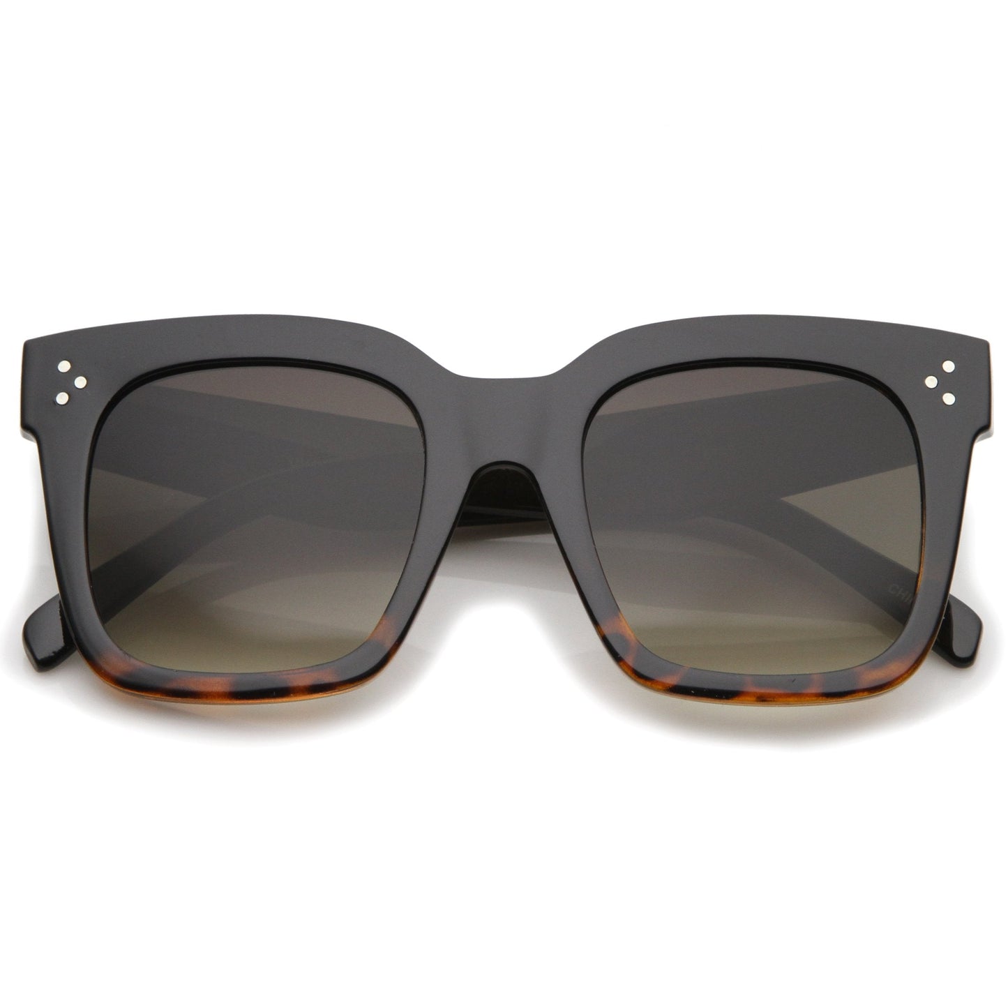 Bold Oversize Horned Rim Flat Lens Sunglasses A101