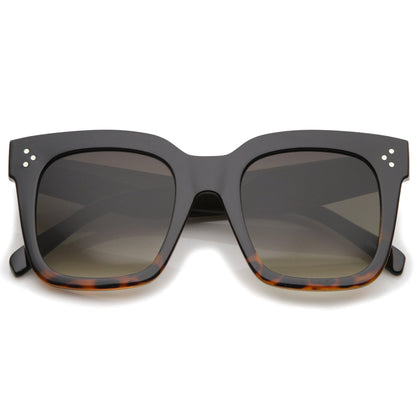 Bold Oversize Horned Rim Flat Lens Sunglasses A101