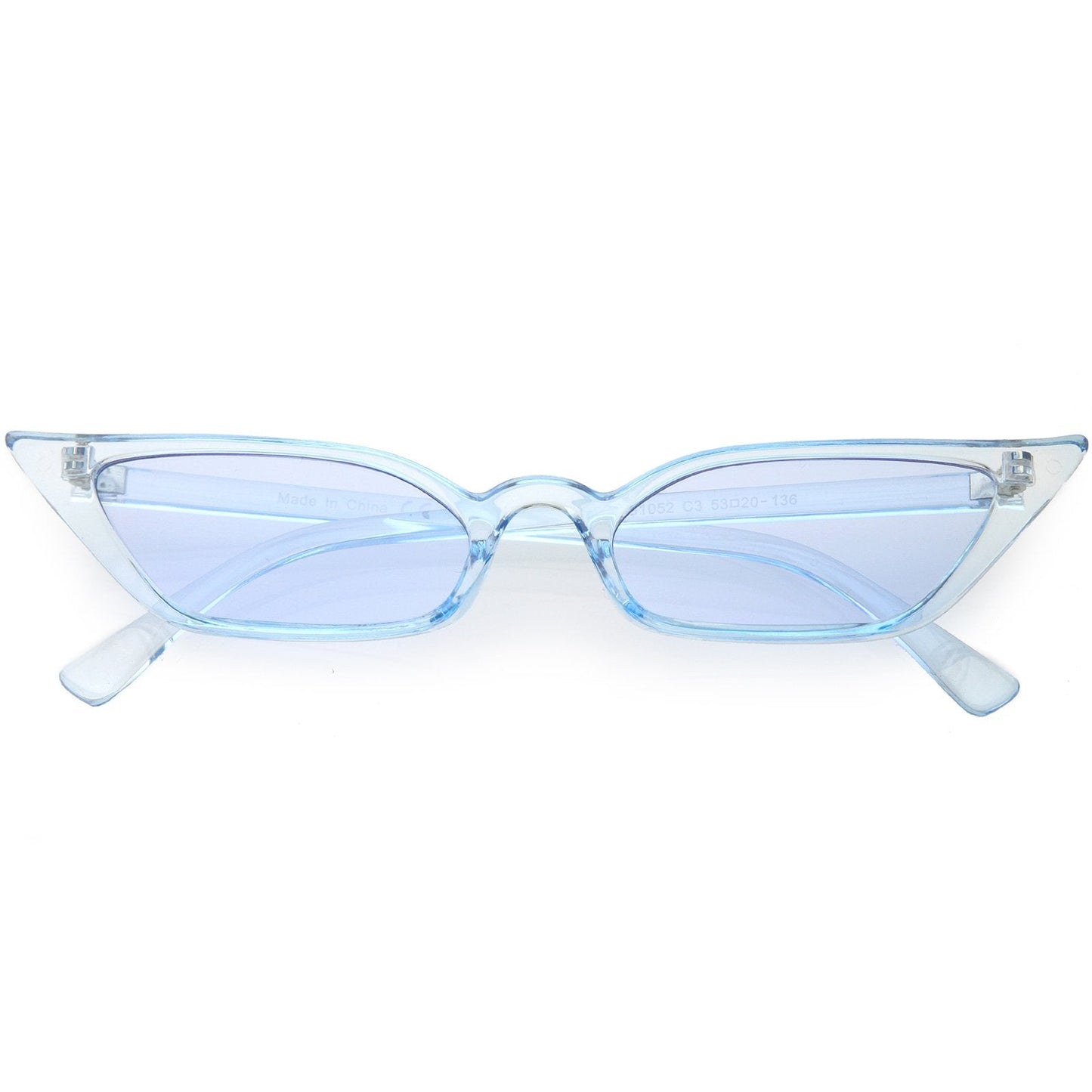 Retro Women's Translucent Thin Cat Eye Color Tone Sunglasses C663