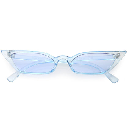 Retro Women's Translucent Thin Cat Eye Color Tone Sunglasses C663