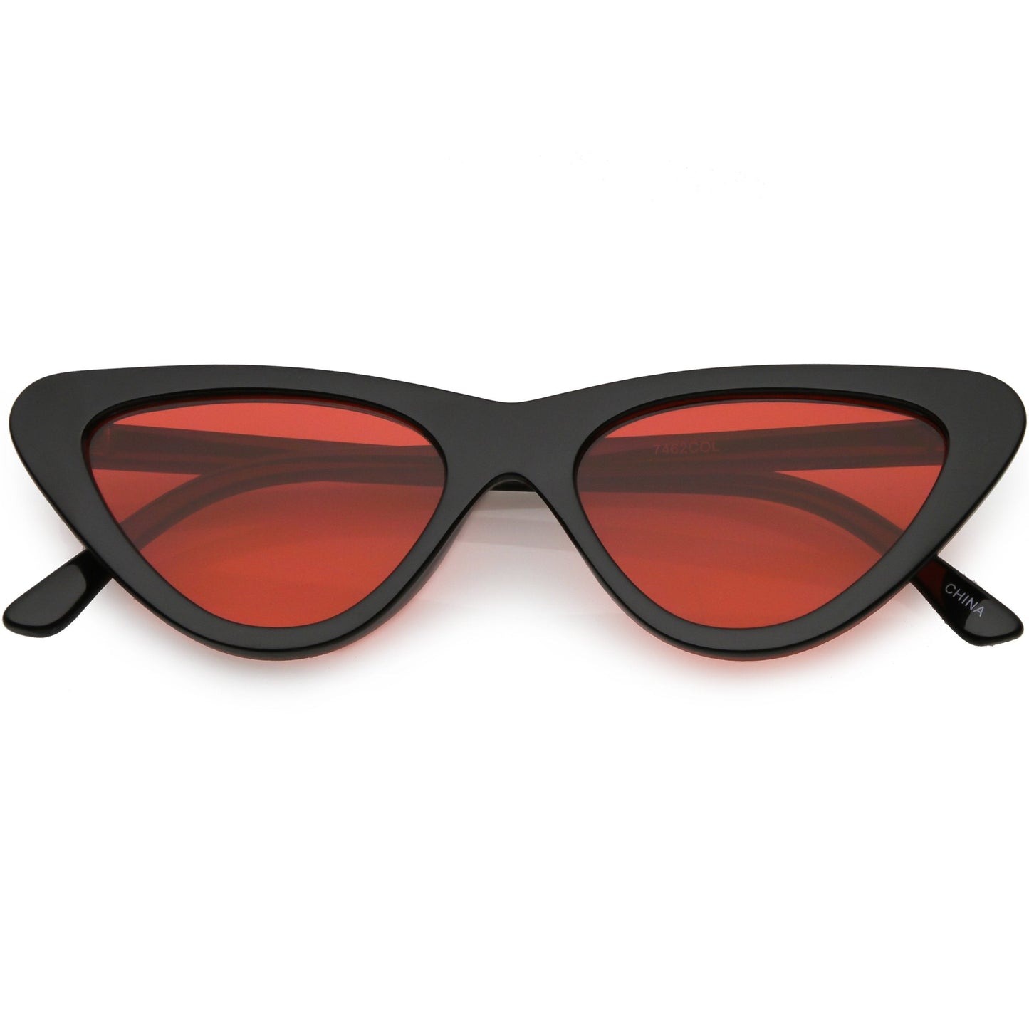 Retro 1990's Narrow Color Tone Flat Lens Cat Eye Sunglasses C522