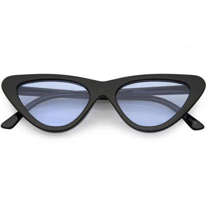 Retro 1990's Narrow Color Tone Flat Lens Cat Eye Sunglasses C522