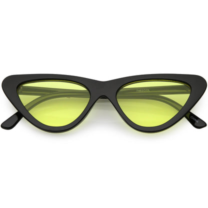 Retro 1990's Narrow Color Tone Flat Lens Cat Eye Sunglasses C522
