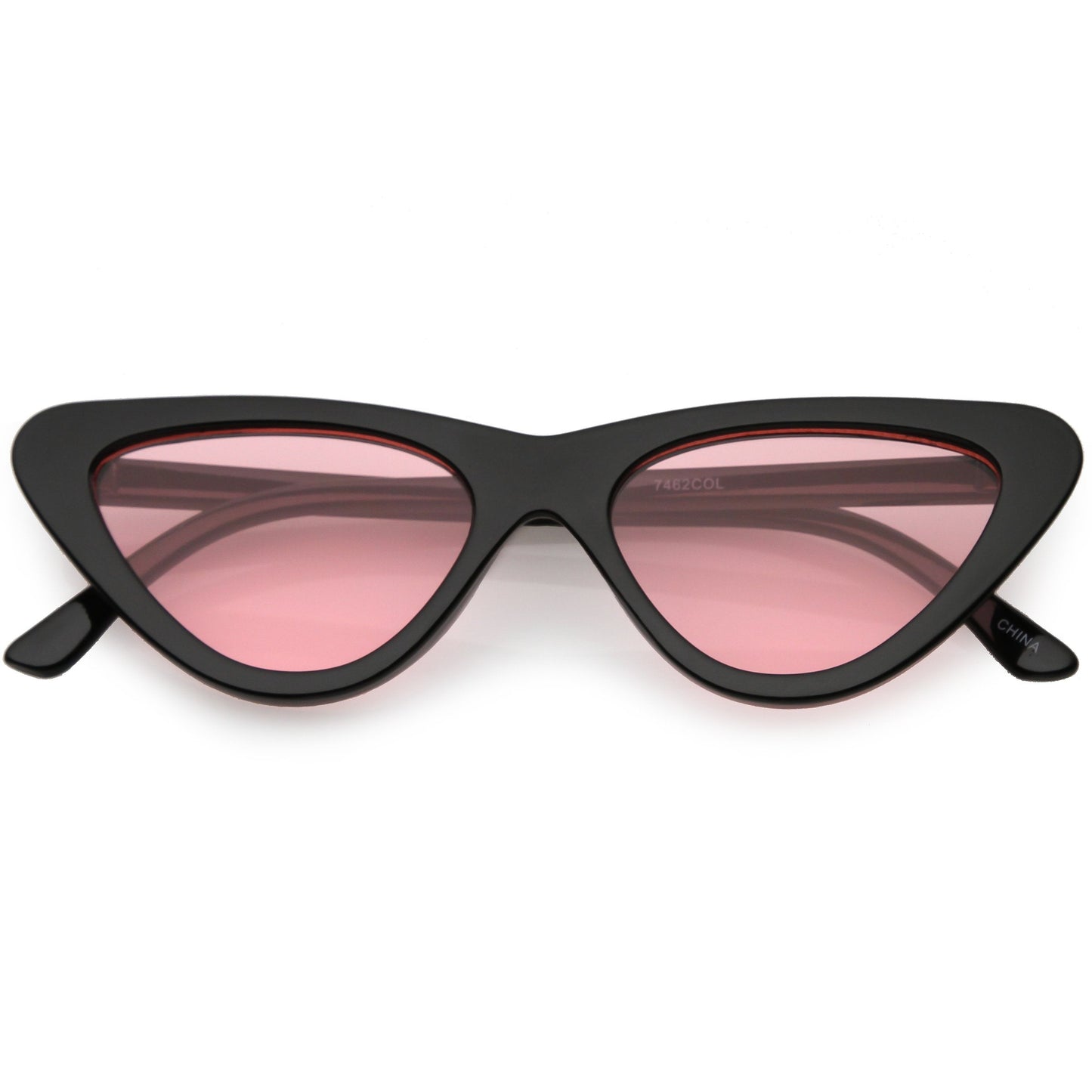 Retro 1990's Narrow Color Tone Flat Lens Cat Eye Sunglasses C522