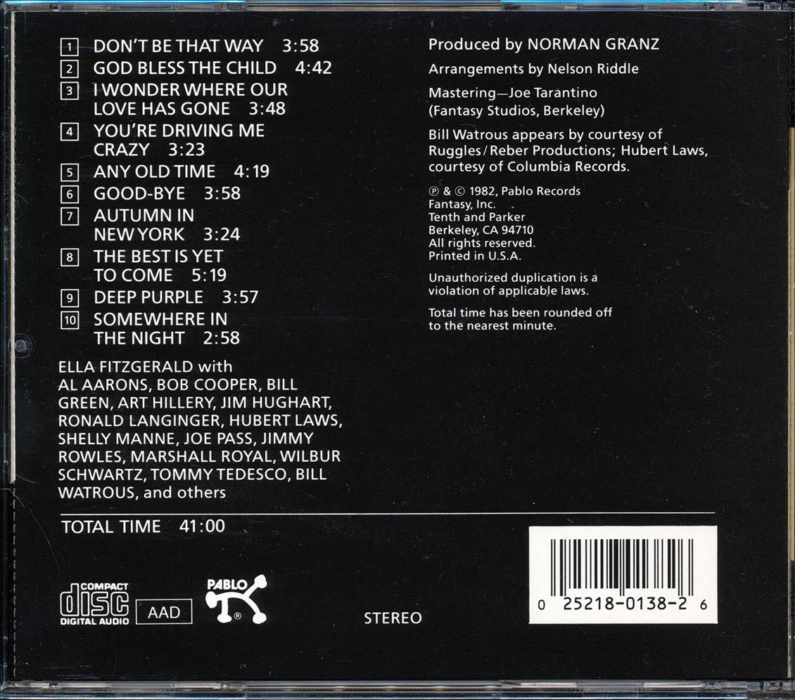 Ella Fitzgerald - The Best Is Yet To Come Music CD