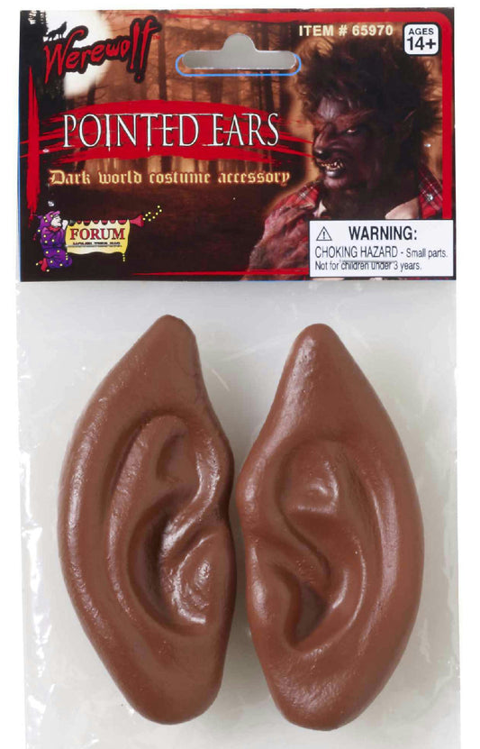 Latex Brown Werewolf Pointed Wolf Ears Tips Costume Accessory