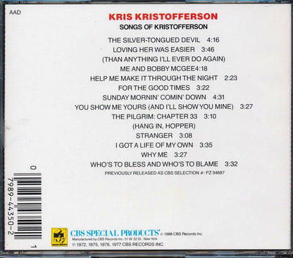 Kris Kristofferson - Songs Of Kristofferson Music CD