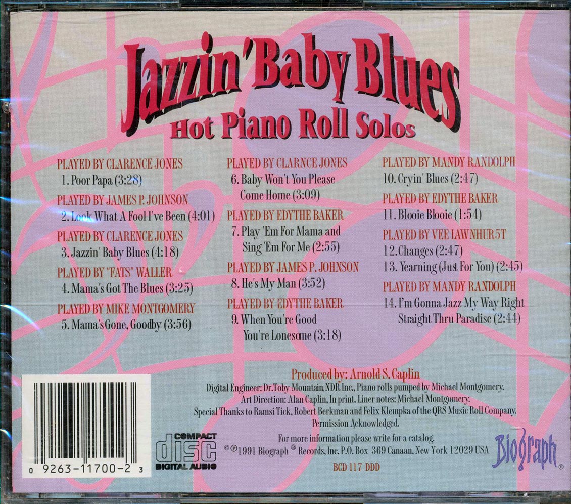 Clarence Jones, James Price Johnson, Fats Waller, Etc. - Jazzin' Baby Blues Music CD