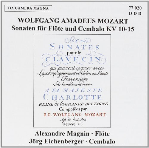 the album cover for Mozart / Magnin - 6 Sons F. Flute & Cembalok