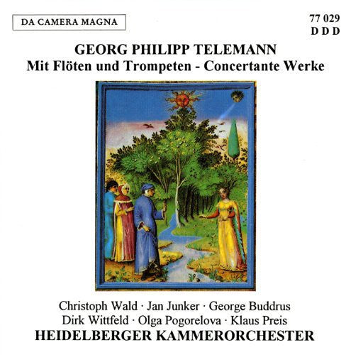 the album cover for Telemann / Heidelberger Kammer - With Flutes & Trumpets