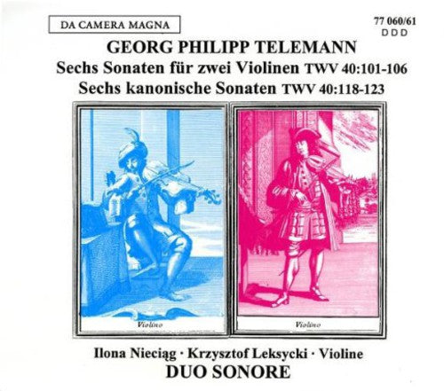 the album cover for Telemann / Duo Sonore - 6 Sons for 2 Violins 6 Kano