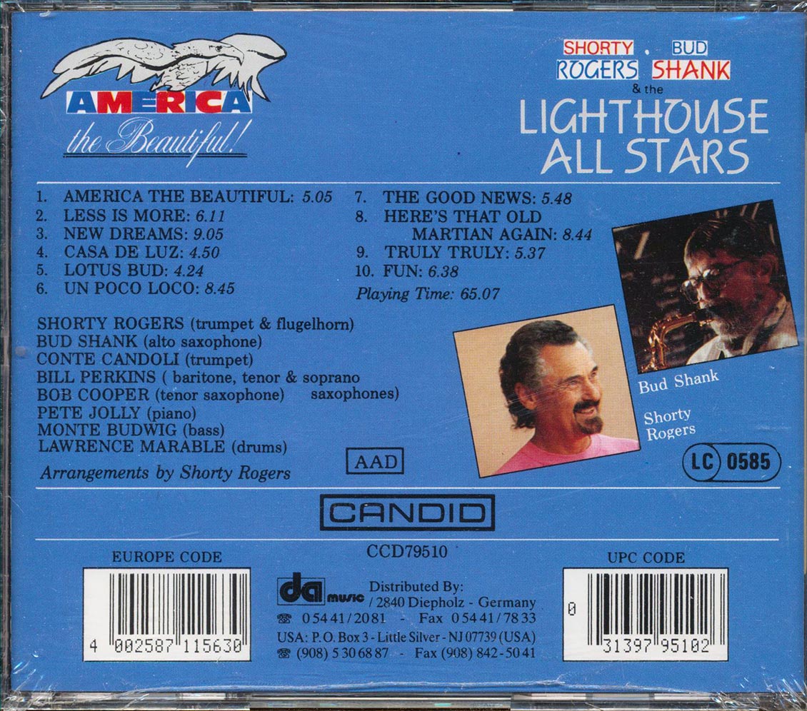 Shorty Rogers, Bud Shank & The Lighthouse All Stars - America The Beautiful Music CD