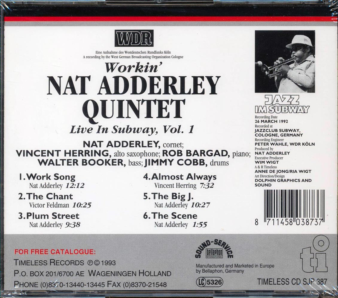 Nat Adderley Quintet Featuring Vincent Herring - Workin' Music CD