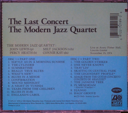 Modern Jazz Quartet - The Last Concert (2xCD) (marked/ltd stock) Music CD