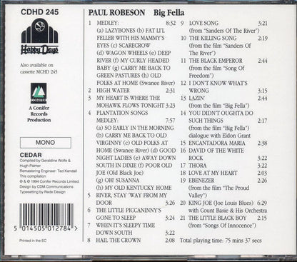 Paul Robeson - Big Fella Music CD
