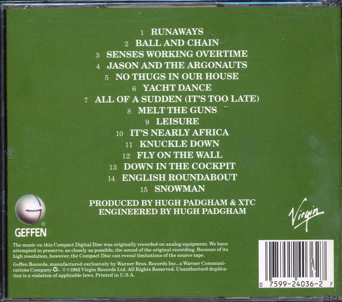 XTC - English Settlement Music CD