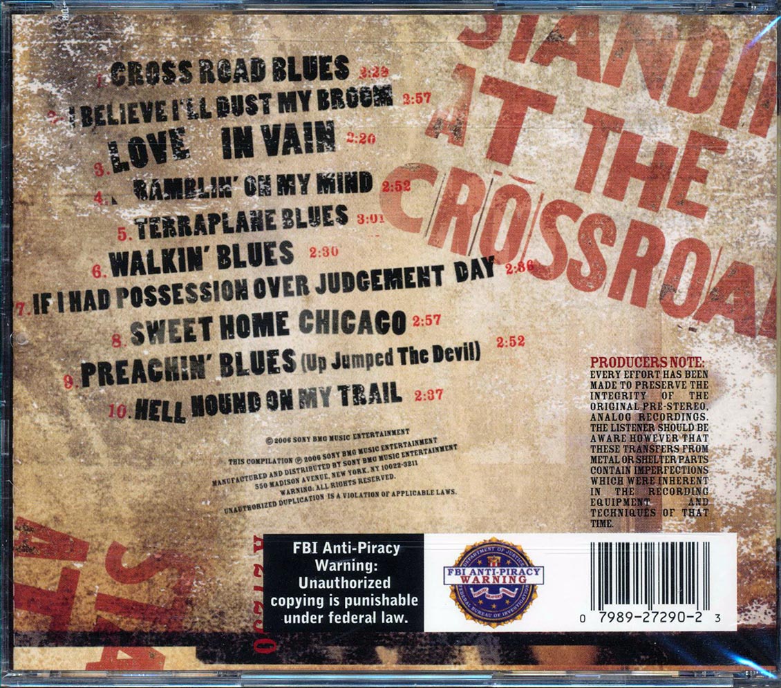 Robert Johnson  - Standin' At The Crossroads Music CD