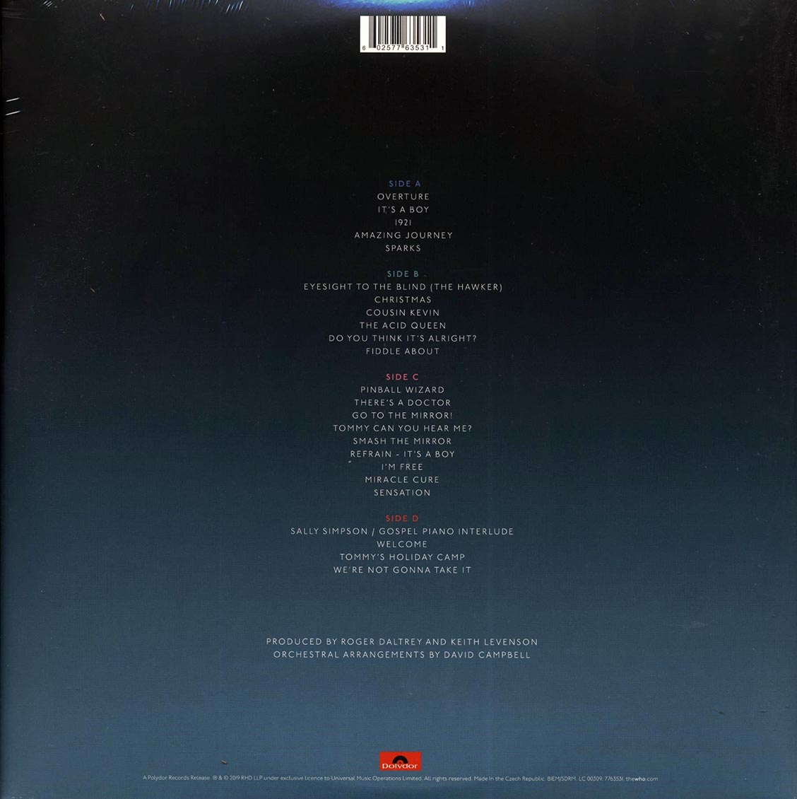 Roger Daltrey - The Who's Tommy Orchestral (24 tracks) (2xLP) Vinyl Record
