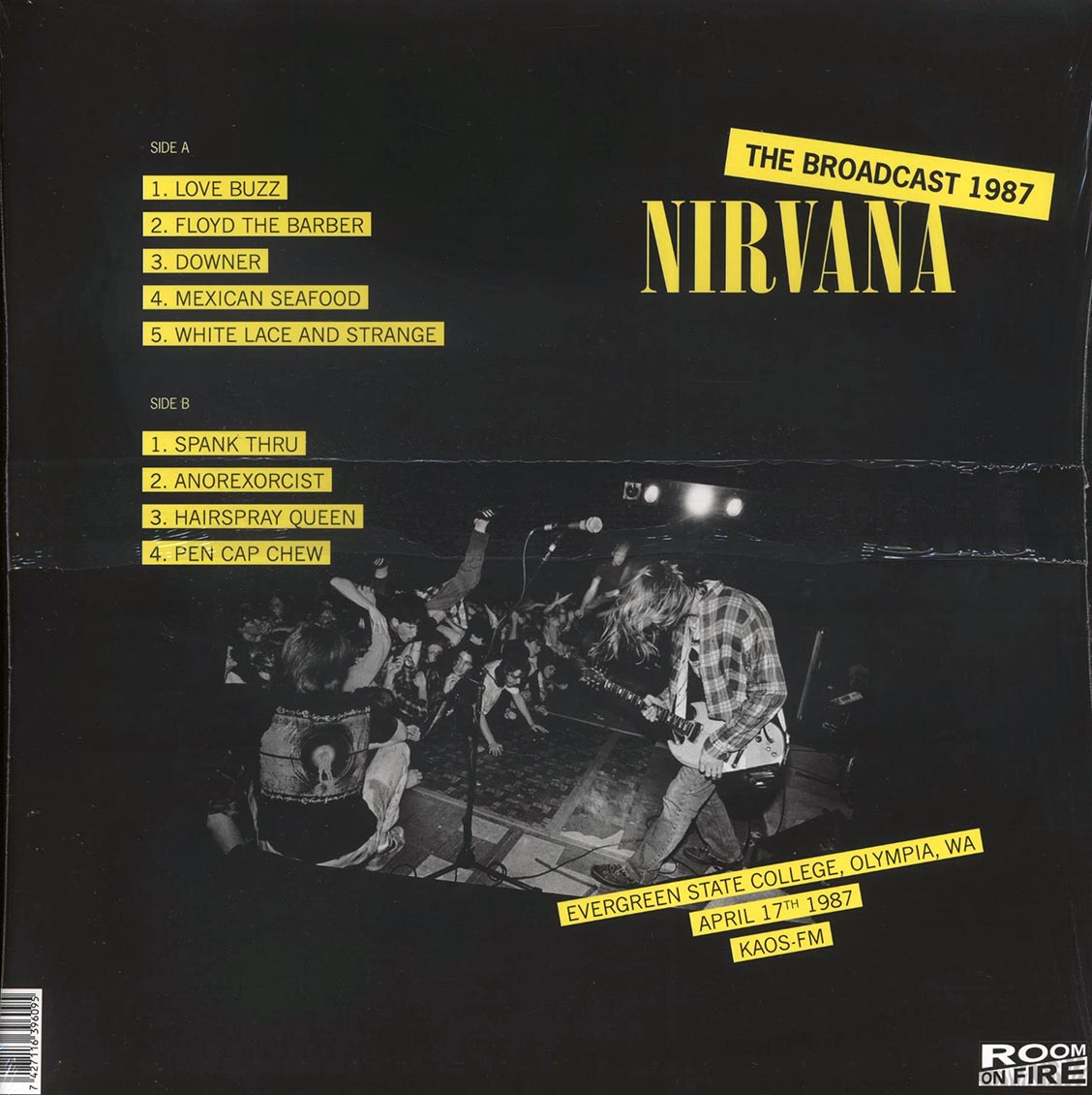 Nirvana Evergreen State College April 17: The Broadcast 1987 ltd. 500 copies made yellow Vinyl Record