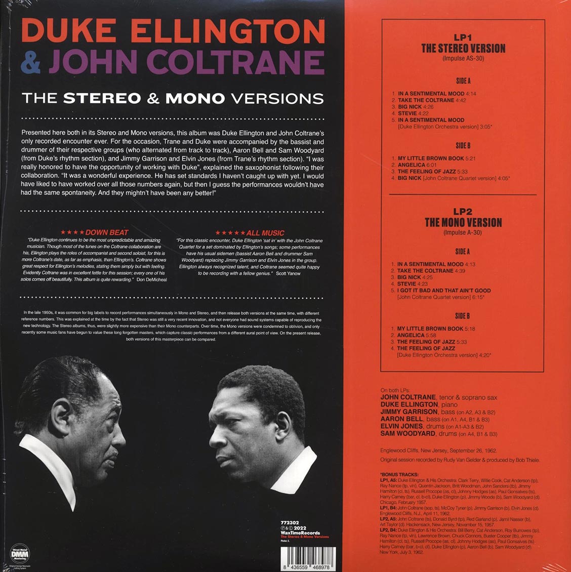 Duke Ellington, John Coltrane - Duke Ellington & John Coltrane (mono+stereo) (ltd. ed.) (2xLP) (180g) Vinyl Record