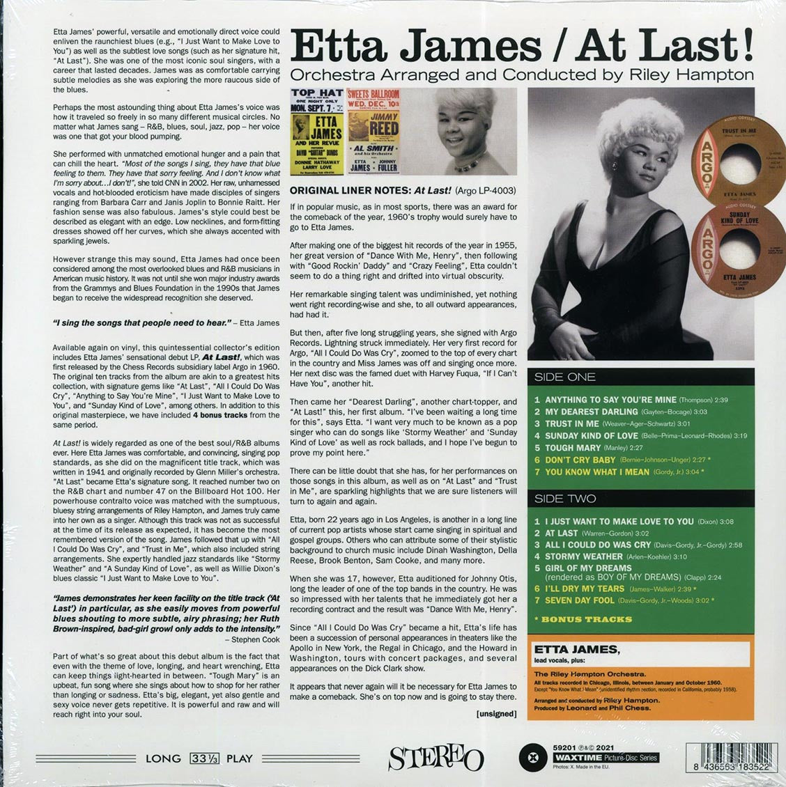 Etta James - At Last! (+4 bonus tracks) (ltd. ed.) (180g) (picture disc) Vinyl Record