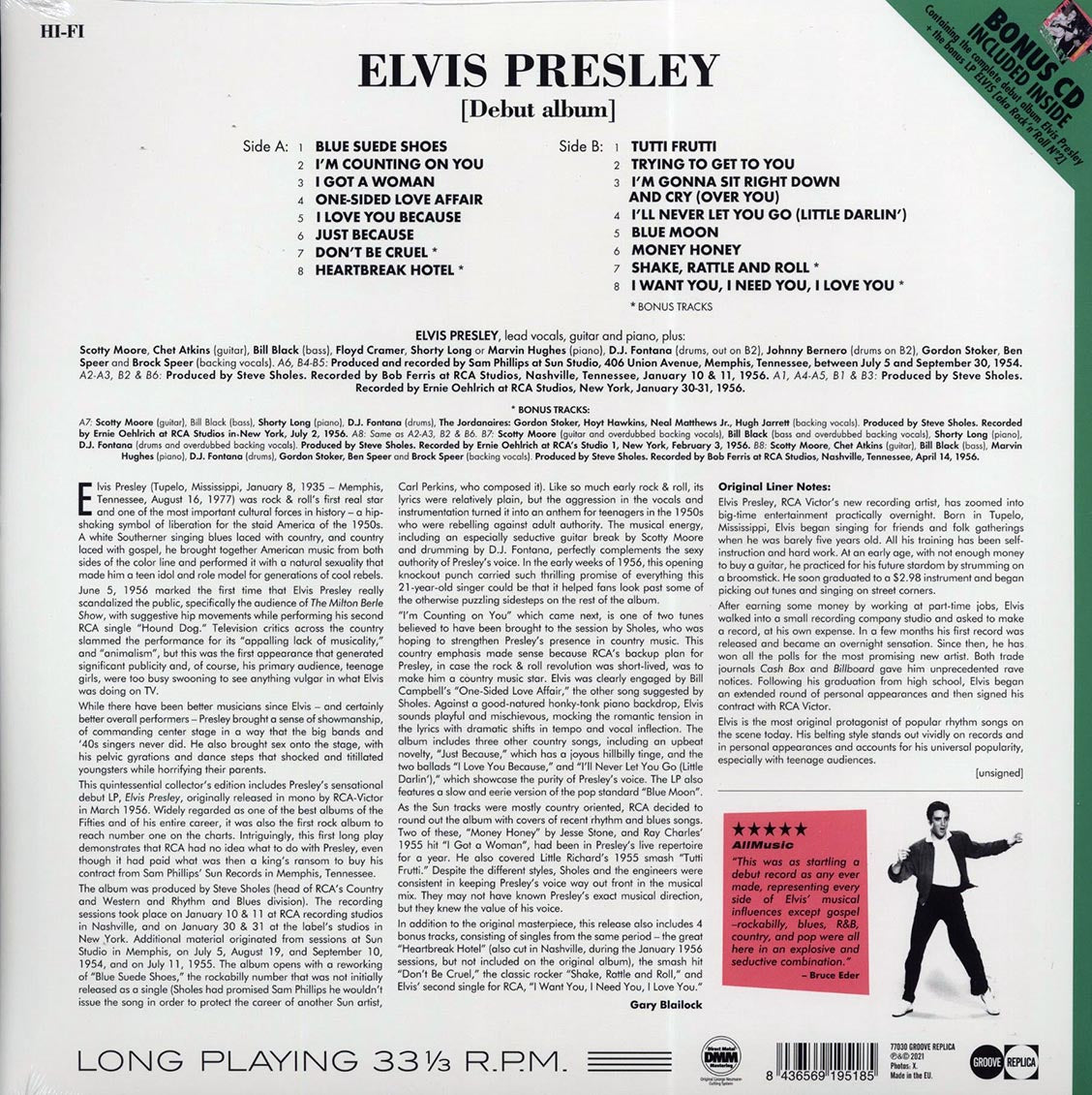 Elvis Presley - Elvis Presley (+4 bonus tracks) (ltd. ed.) (180g) (incl. CD) Vinyl Record