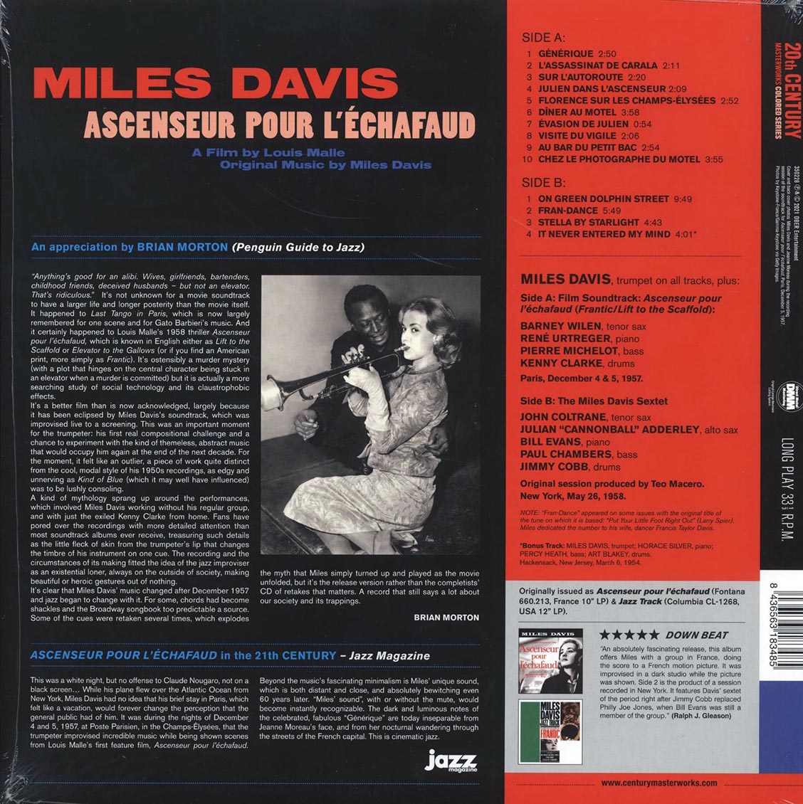 Miles Davis - Ascenseur Pour L'Echafaud: Lift To The Scaffold (+bonus track) (ltd. ed.) (180g) (orange vinyl) Vinyl Record
