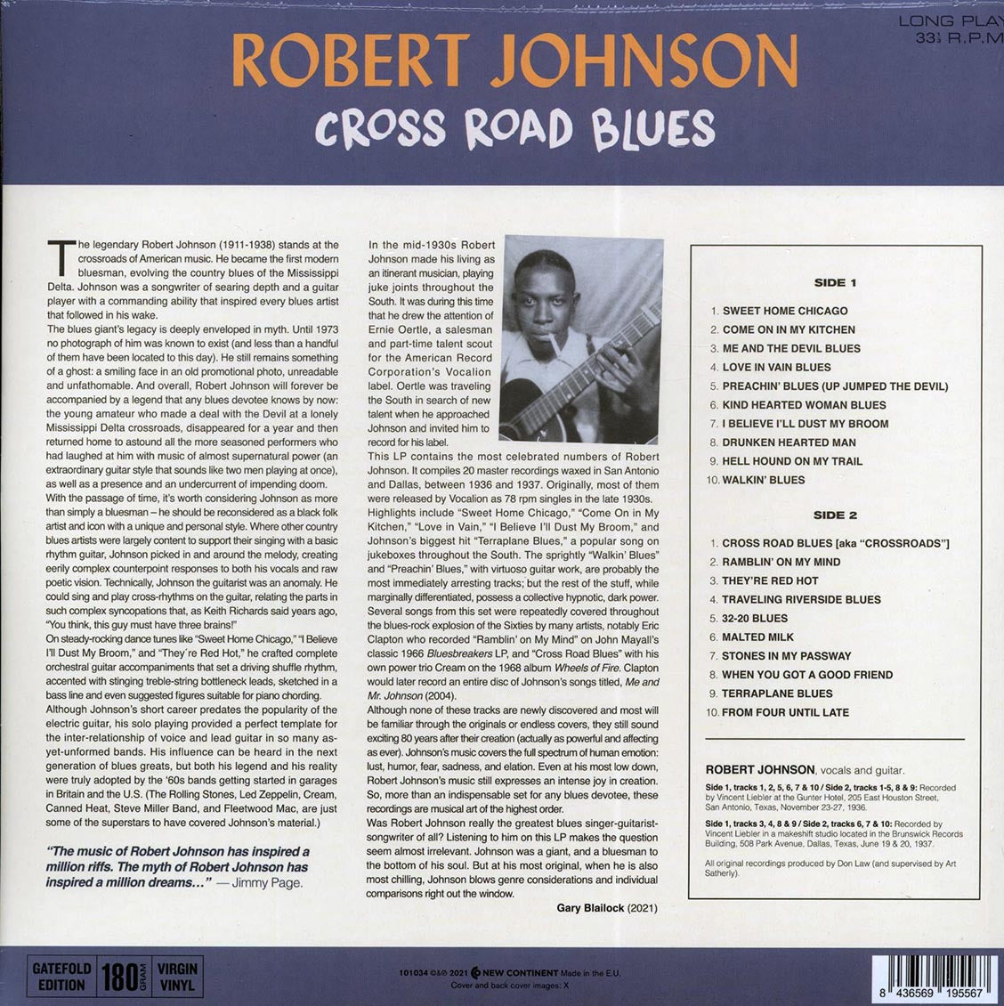 Robert Johnson - Cross Road Blues (20 tracks) (ltd. ed.) (180g) Vinyl Record