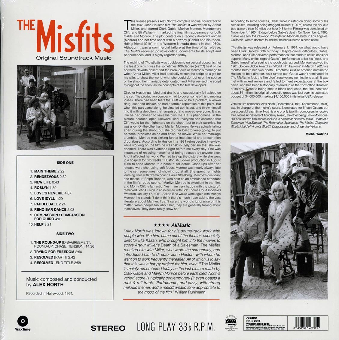 Alex North - The Misfits: Original Soundtrack Music (ltd. ed.) (180g) (remastered) Vinyl Record