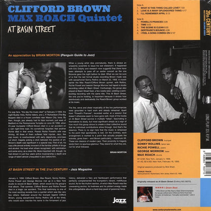 Clifford Brown, Max Roach - At Basin Street (+bonus track) (ltd. ed.) (180g) (blue vinyl) Vinyl Record