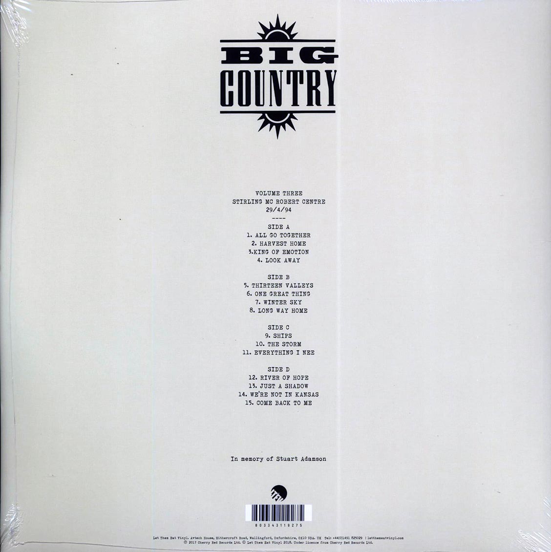 Big Country - We're Not In Kansas: The Live Bootleg Series 1993-1998 Volume 3 (ltd. ed.) (2xLP) Vinyl Record