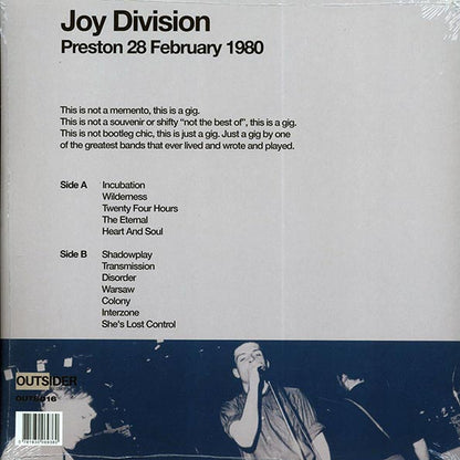 Joy Division Preston 28 February 1980 Vinyl Record