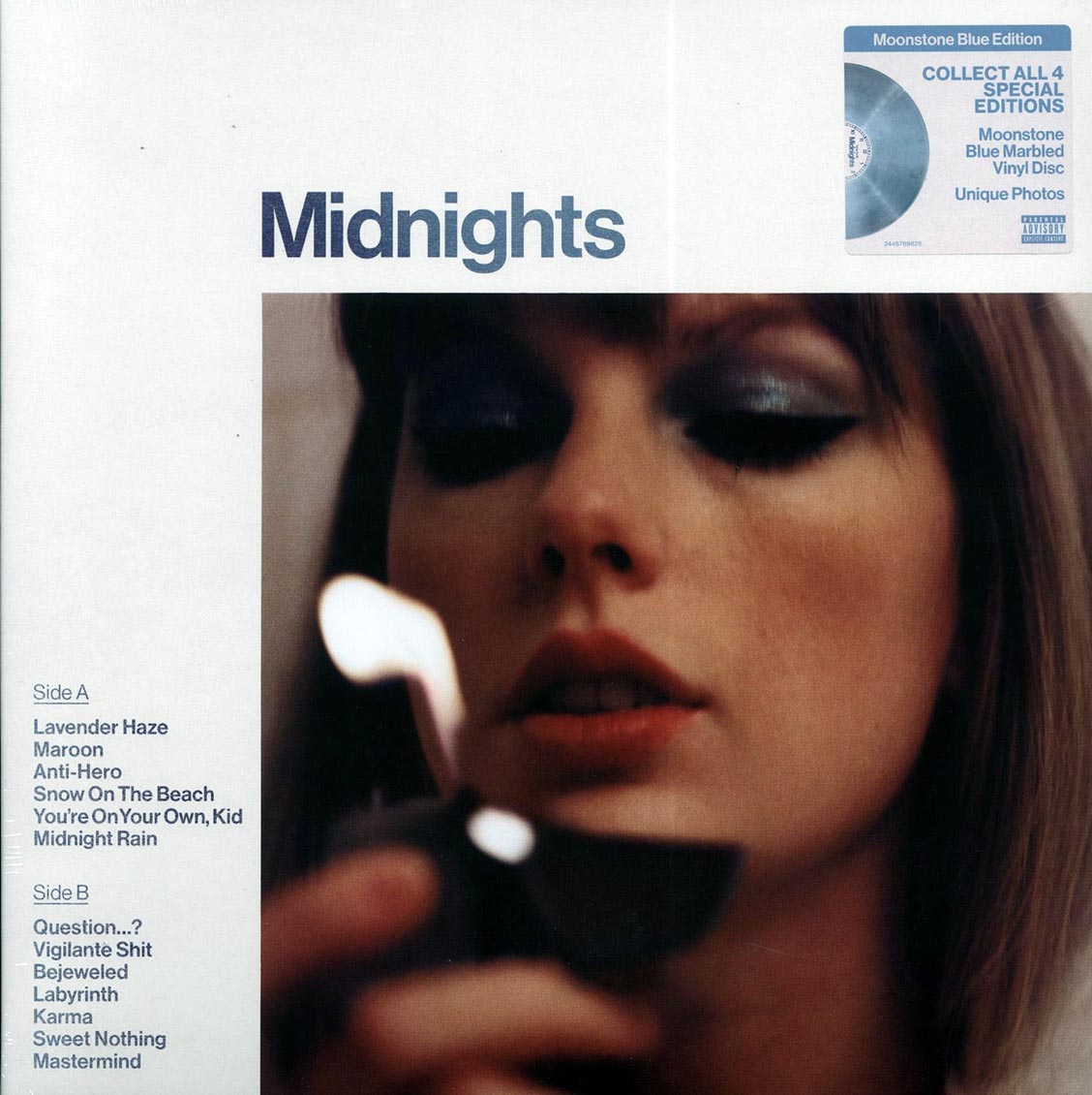 Taylor Swift - Midnights (Moonstone Blue Marbled Vinyl Edition) (blue vinyl) Vinyl Record