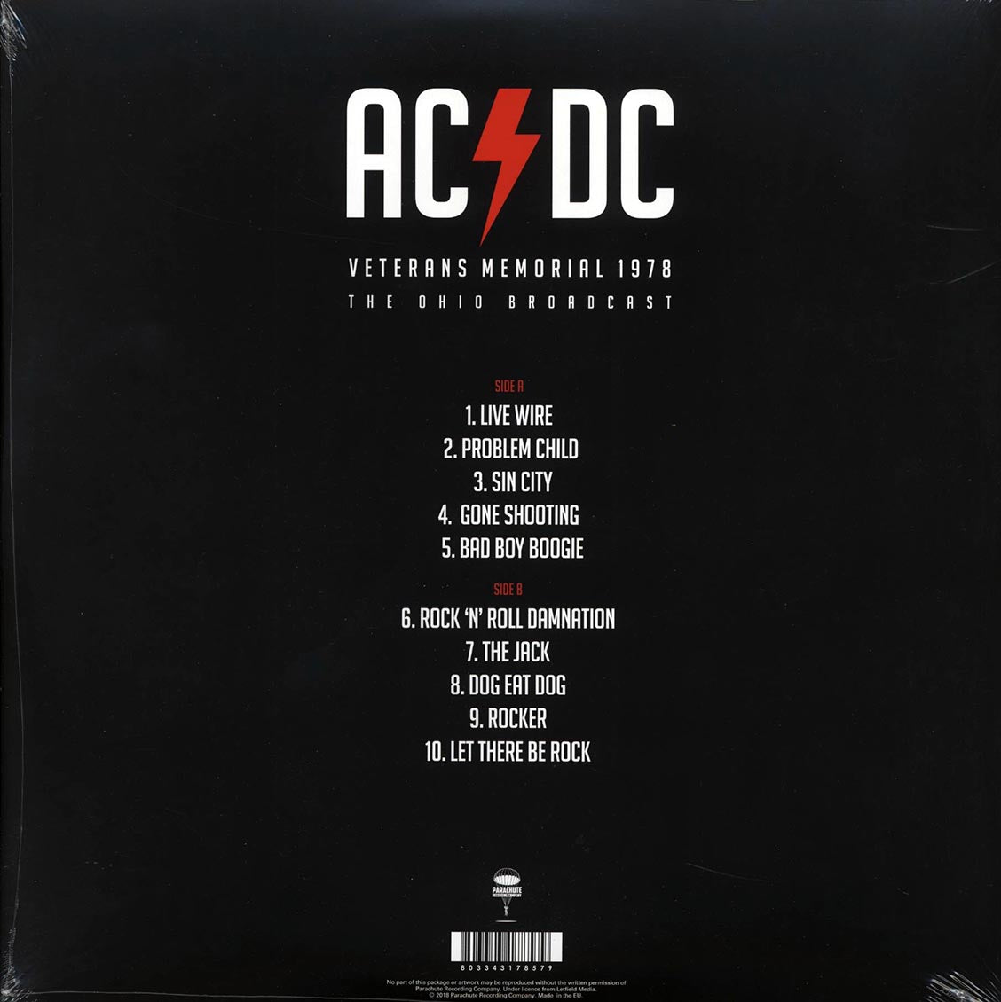 ACDC Veterans Memorial 1978: The Ohio Broadcast ltd. ed. red Vinyl Record