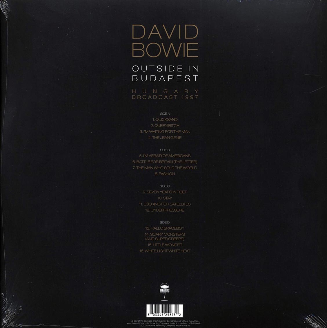 David Bowie - Outside In Budapest: Hungary Broadcast 1997 (2xLP) Vinyl Record