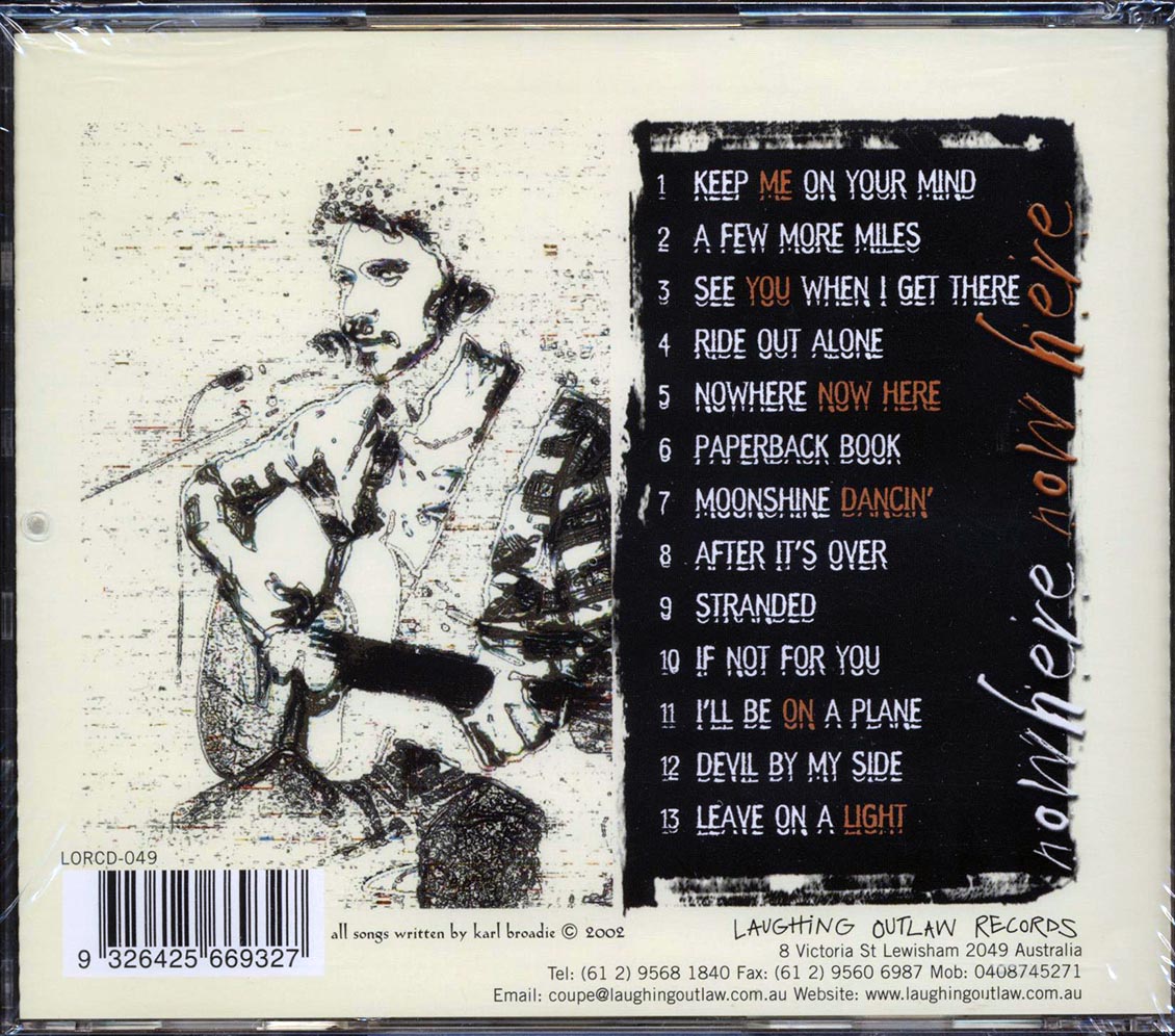 Karl Broadie - Nowhere Now Here Music CD