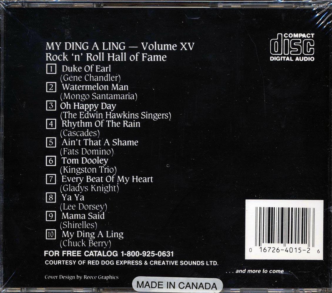 Gene Chandler, Mongo Santamaria, Cascades, Etc. - Rock N Roll Hall Of Fame Volume 15 Music CD