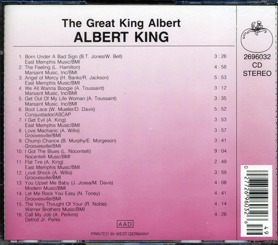 Albert King - The Great Albert King Music CD