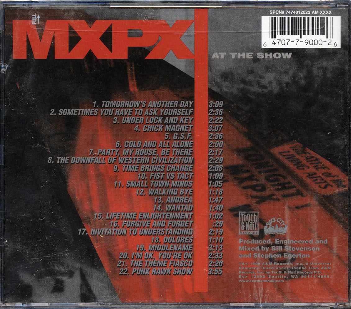 MxPx - At The Show Music CD