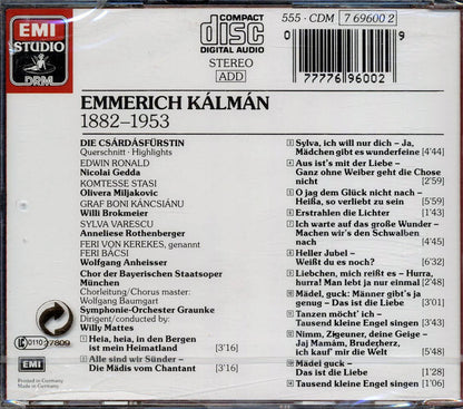 Emmerich Kalman - Die Csardasfurstin Music CD