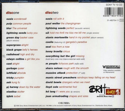 Oasis, Pulp, Geen Day, Radiohead, Etc. - The '96 Brit Awards Music CD