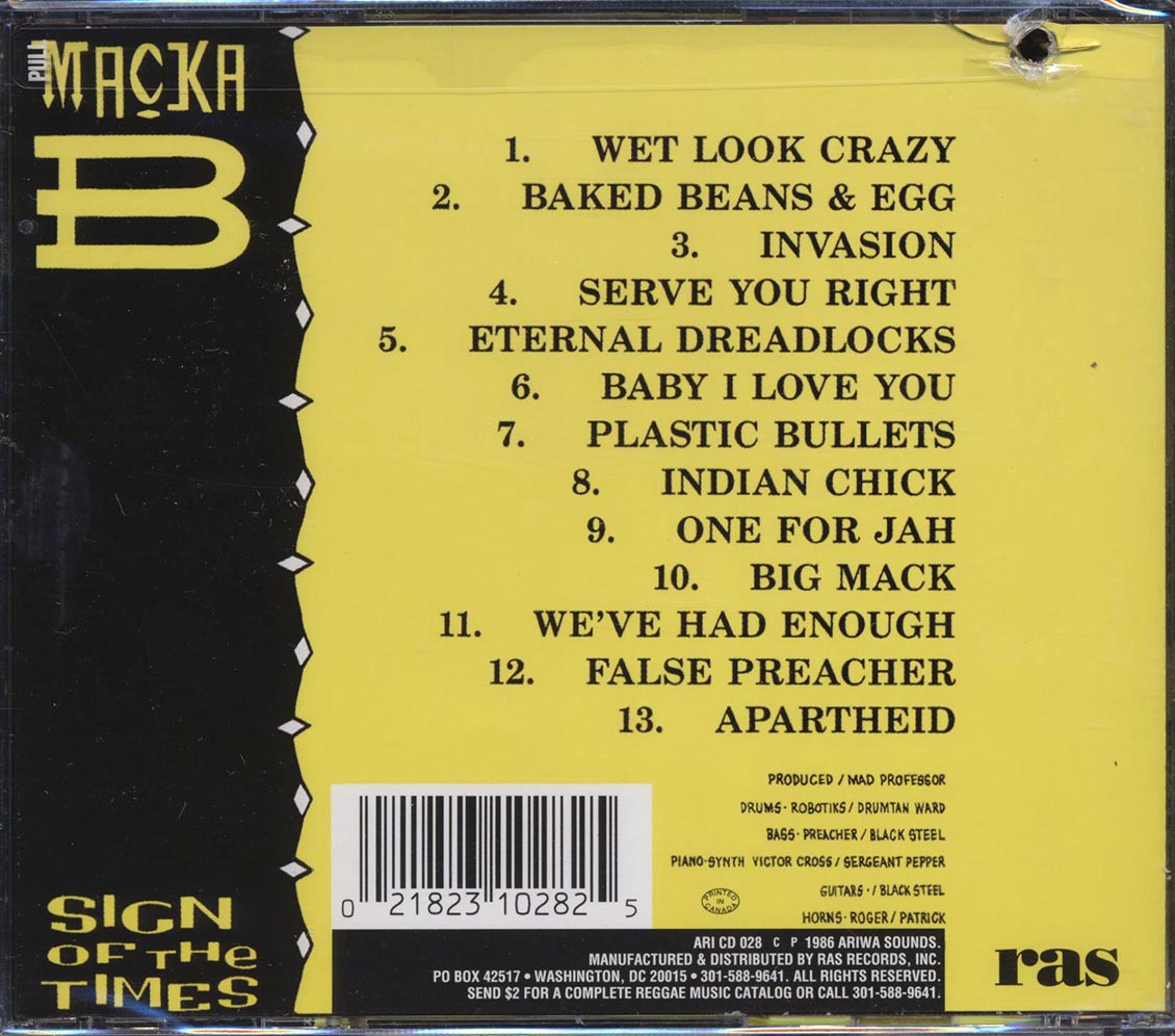 Macka B - Sign Of The Times + We've Had Enough (2 albums on 1 CD) (marked/ltd stock) Music CD