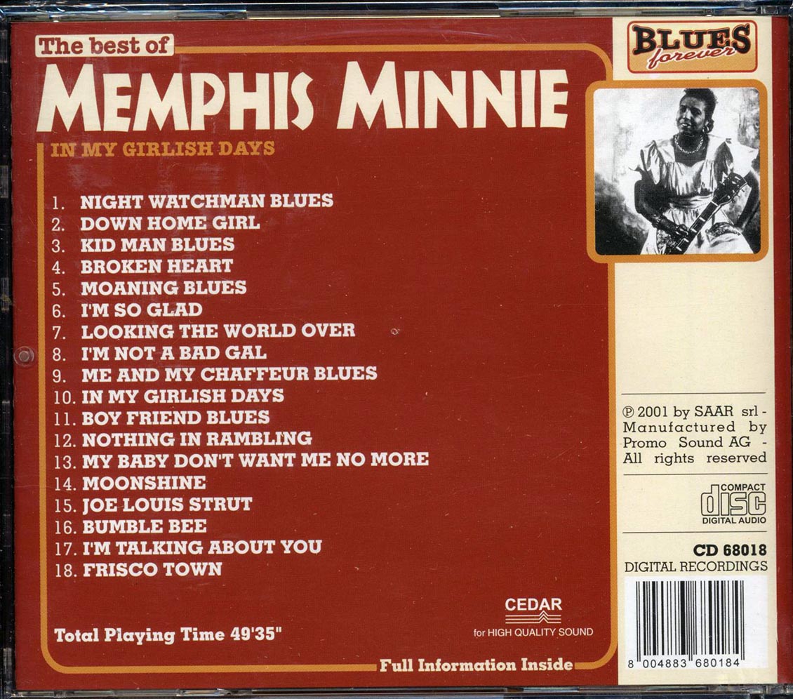 Memphis Minnie - The Best Of Memphis Minnie: In My Girlish Days Music CD