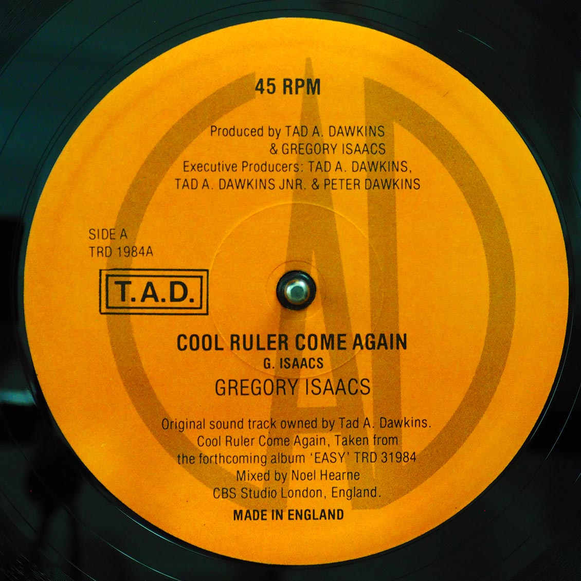 Gregory Isaacs - Cool Ruler Come Again (Extended Mix)  /  Roots Radics - Tad's Come Again (orig. press) 12" Vinyl Record