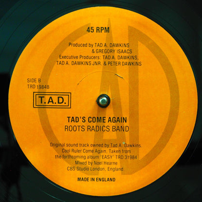 Gregory Isaacs - Cool Ruler Come Again (Extended Mix)  /  Roots Radics - Tad's Come Again (orig. press) 12" Vinyl Record
