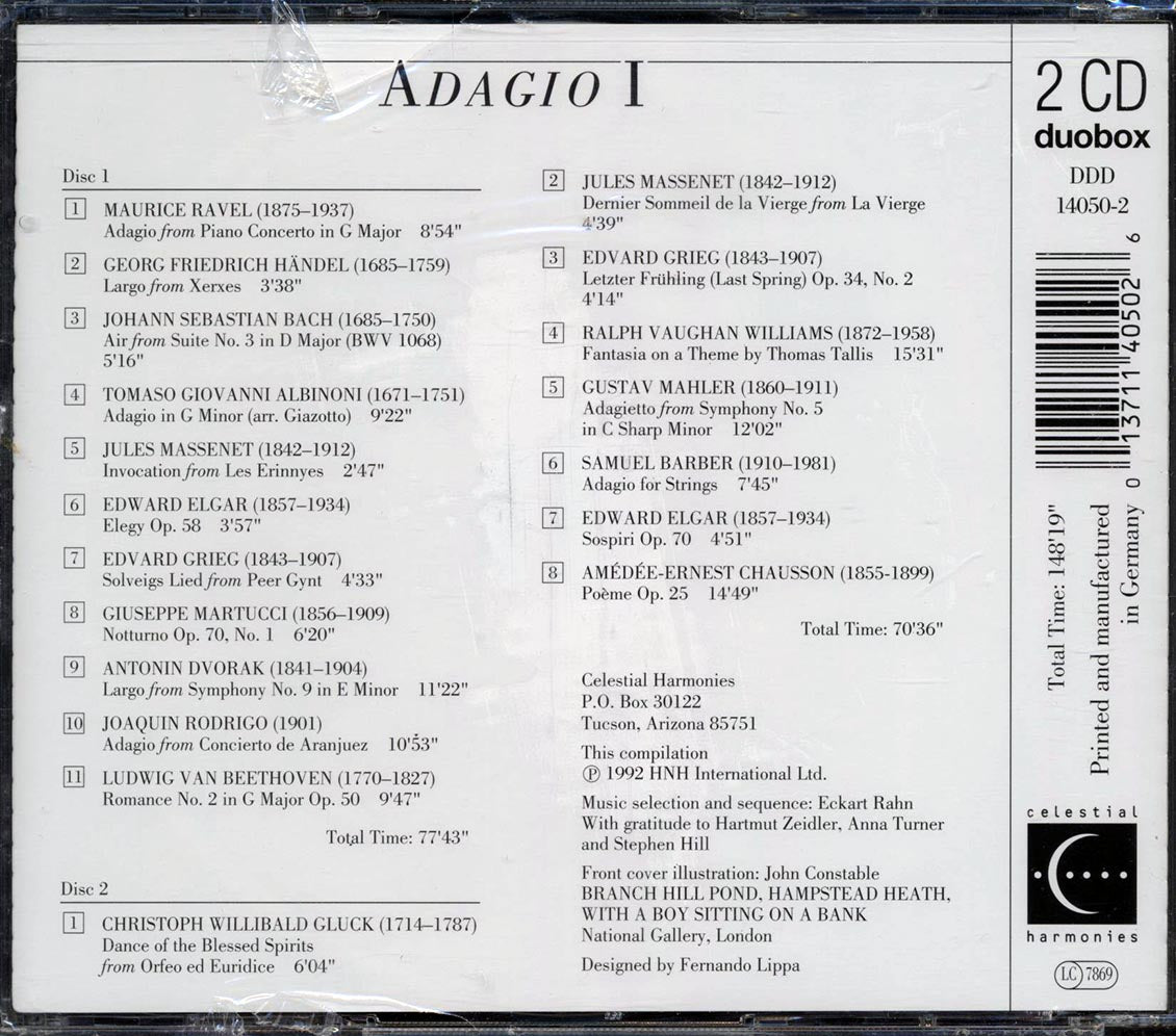 Handel, Bach, Ravel, Etc. - Adagio I: A Special 2 1/2 Hour Collection Of Orchestral Classics (2xCD) Music CD